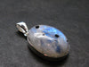 Natural Glow From Inside Moonstone Silver Plated Pendant - 1.2" - 5.77 Grams