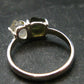 Moldavite Tektite and Herkimer Diamond Silver Ring - Size 9 - 2.71 Grams