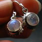 Natural Moonstone 925 Sterling Earrings - 1.0" - 3.04 Grams