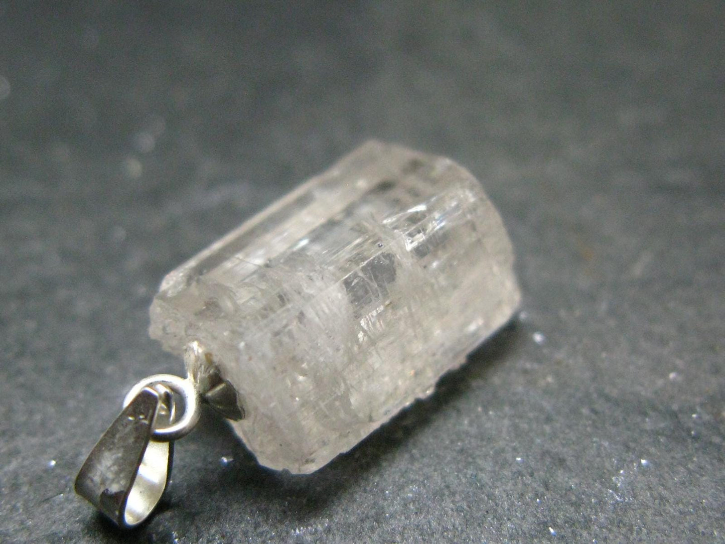 Nice Terminated Danburite Crystal Silver Pendant from Russia - 0.8" - 1.90 Grams