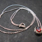 Red Garnet Almandine Gem Silver Pendant with Chain From India - 18" - 2.16 Grams