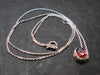 Red Garnet Almandine Gem Silver Pendant with Chain From India - 18" - 2.16 Grams