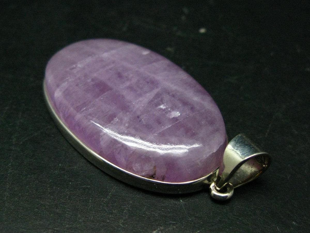 Gem Kunzite Spodumene Pendant in SS From Brazil - 2.5" - 25.77 Grams