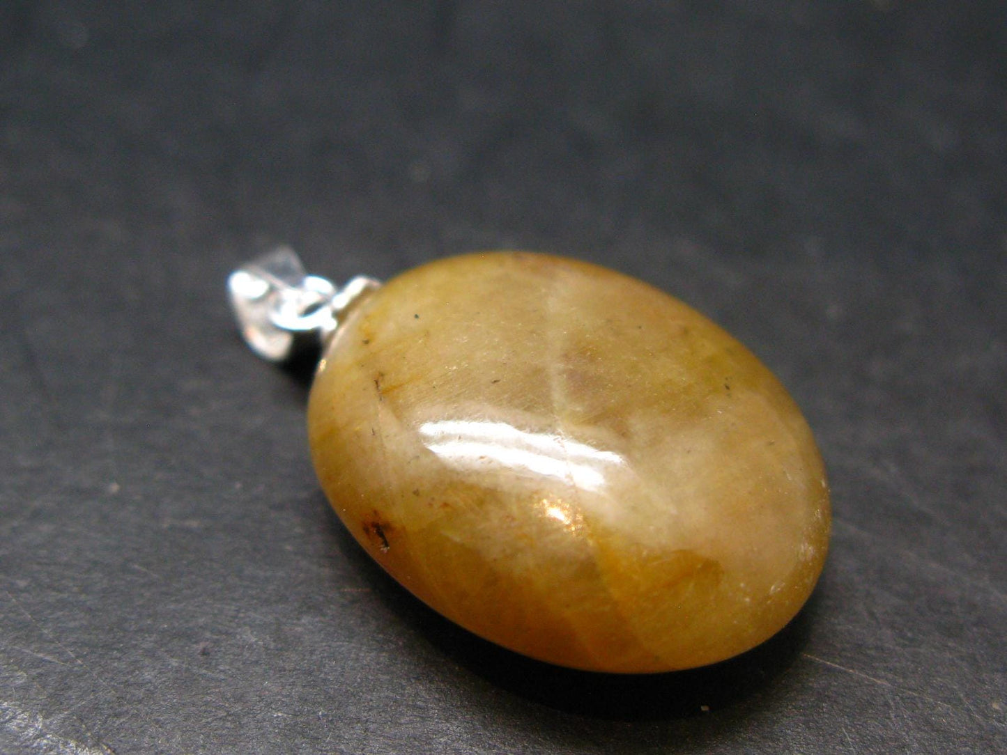 Yellow Sapphire Silver Pendant From Sri Lanka - 1.0" - 29.80 Carats