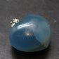 Lemurian Aquatine Blue Calcite Silver Heart Pendant from Argentina - 1.2" - 13.35 Grams