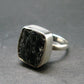 Natural Crystal Black Tourmaline 925 Silver Ring From Namibia - 6.05 Grams - Size 6