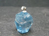 Natural Blue Topaz Crystal Silver Pendant From Russia - 0.9" - 26.45 Carats