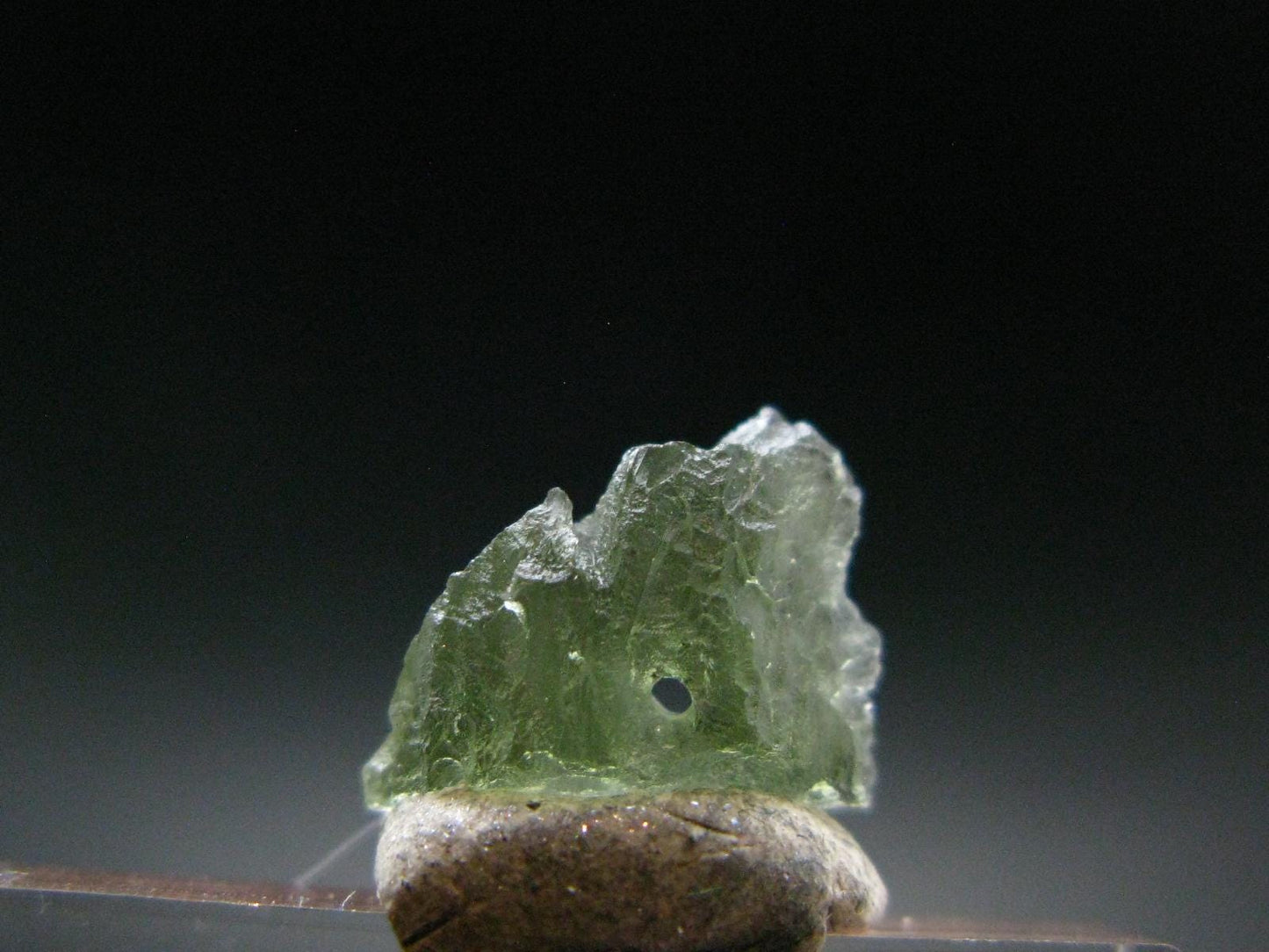 Moldavite Tektite Raw Bead from Czech Republic - 11 mm - 1.65 Carats