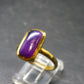 Sugilite Silver Gold Plated Ring From South Africa - 3.55 Grams - Size 8.25