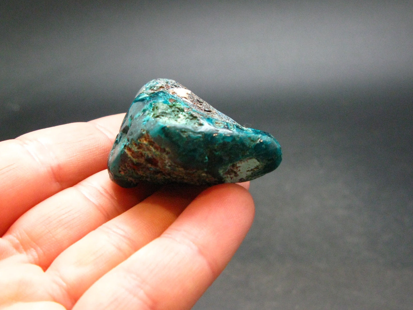 Very Nice Tumbled Dioptase Stone from Congo - 1.5" - 32.17 Grams