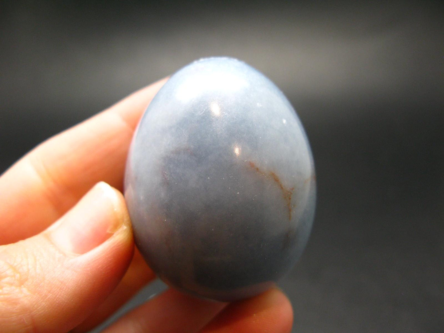 Fine Angelite Angellite Egg From Peru - 1.6"