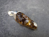 Natural Unheated Citrine Sterling Silver Pendant from Zambia - 1.3" - 2.56 Grams