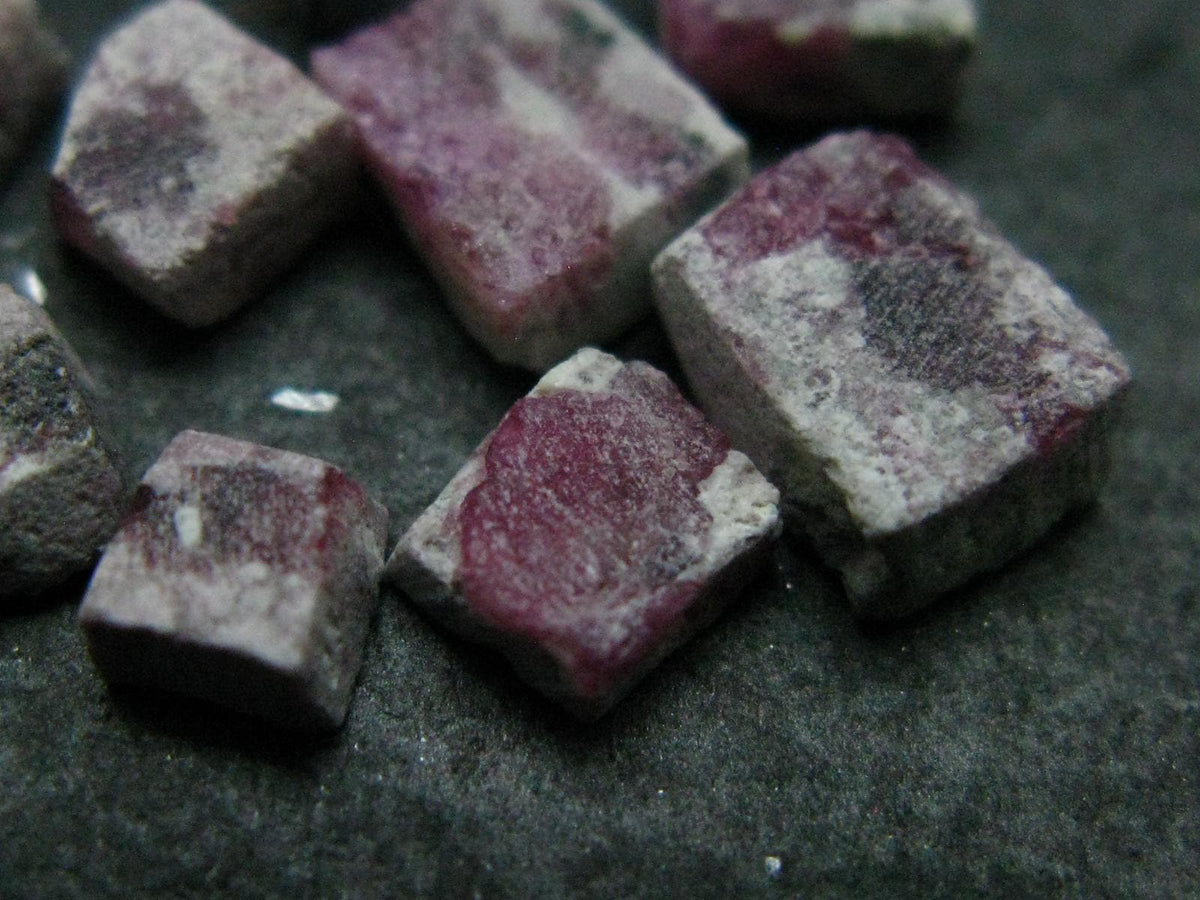 Nice Lot of 10 Polished Bixbite Red Emerald Beryl Crystals From Utah USA - 9.12 Carats