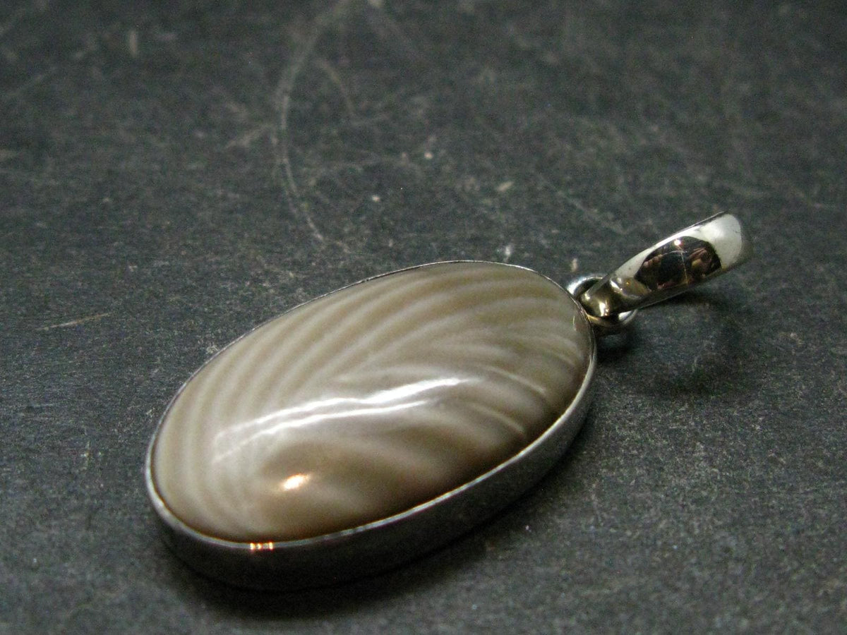 Rare Flint Silver Pendant from Poland - 1.4" - 4.73 Grams