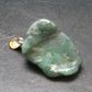 Natural Emerald Tumbled Stone Silver Pendant from Brazil - 1.1" - 4.29 Grams