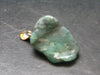 Natural Emerald Tumbled Stone Silver Pendant from Brazil - 1.1" - 4.29 Grams