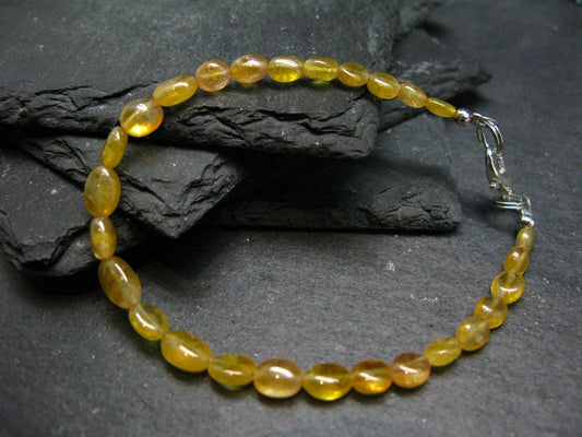 Yellow Sapphire Genuine Bracelet ~ 7 Inches ~ 6mm Oval Beads