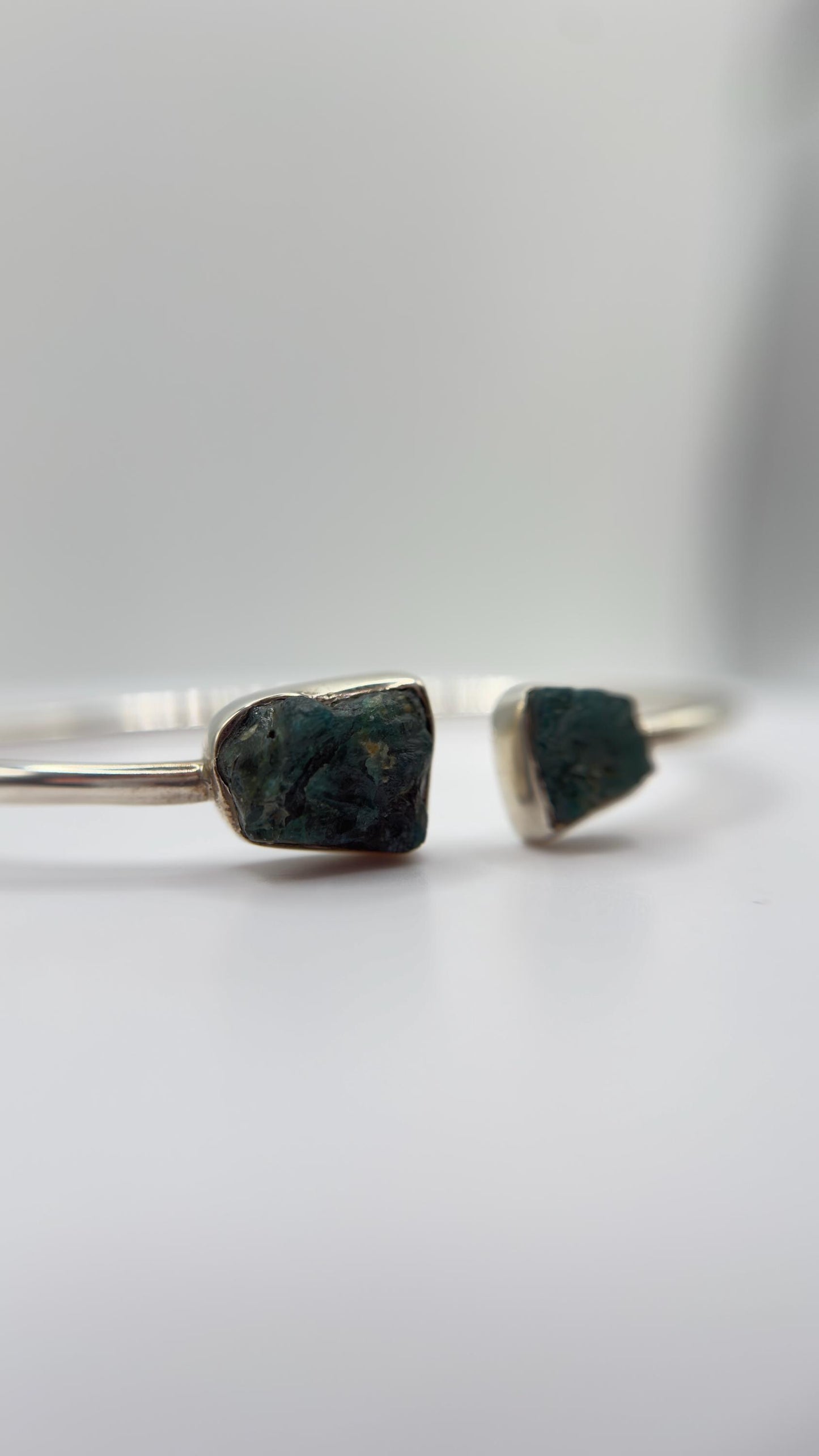 Grandidierite Bracelet Blue Green Gemstone Silver Link Bracelet Minimalist Jewelry Gift