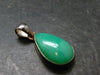 Rich Green Chrysoprase Silver Pendant From Australia - 1.2" - 4.0 Grams
