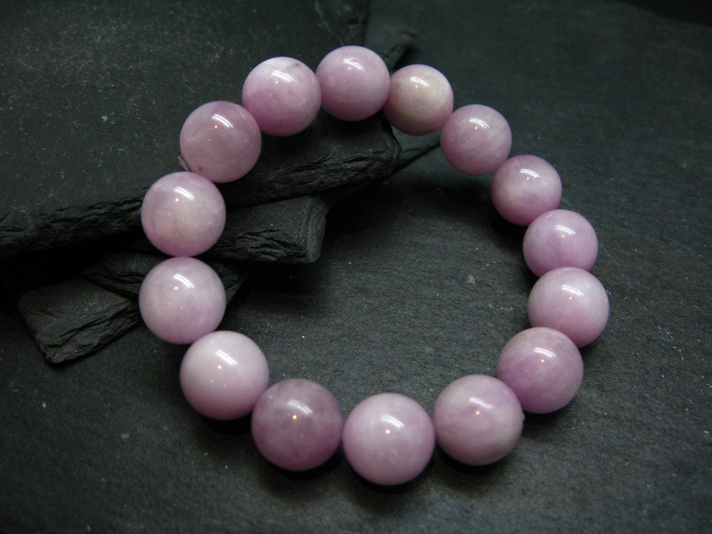 Kunzite Spodumene Genuine Bracelet ~ 7 Inches ~ 13mm Round Beads