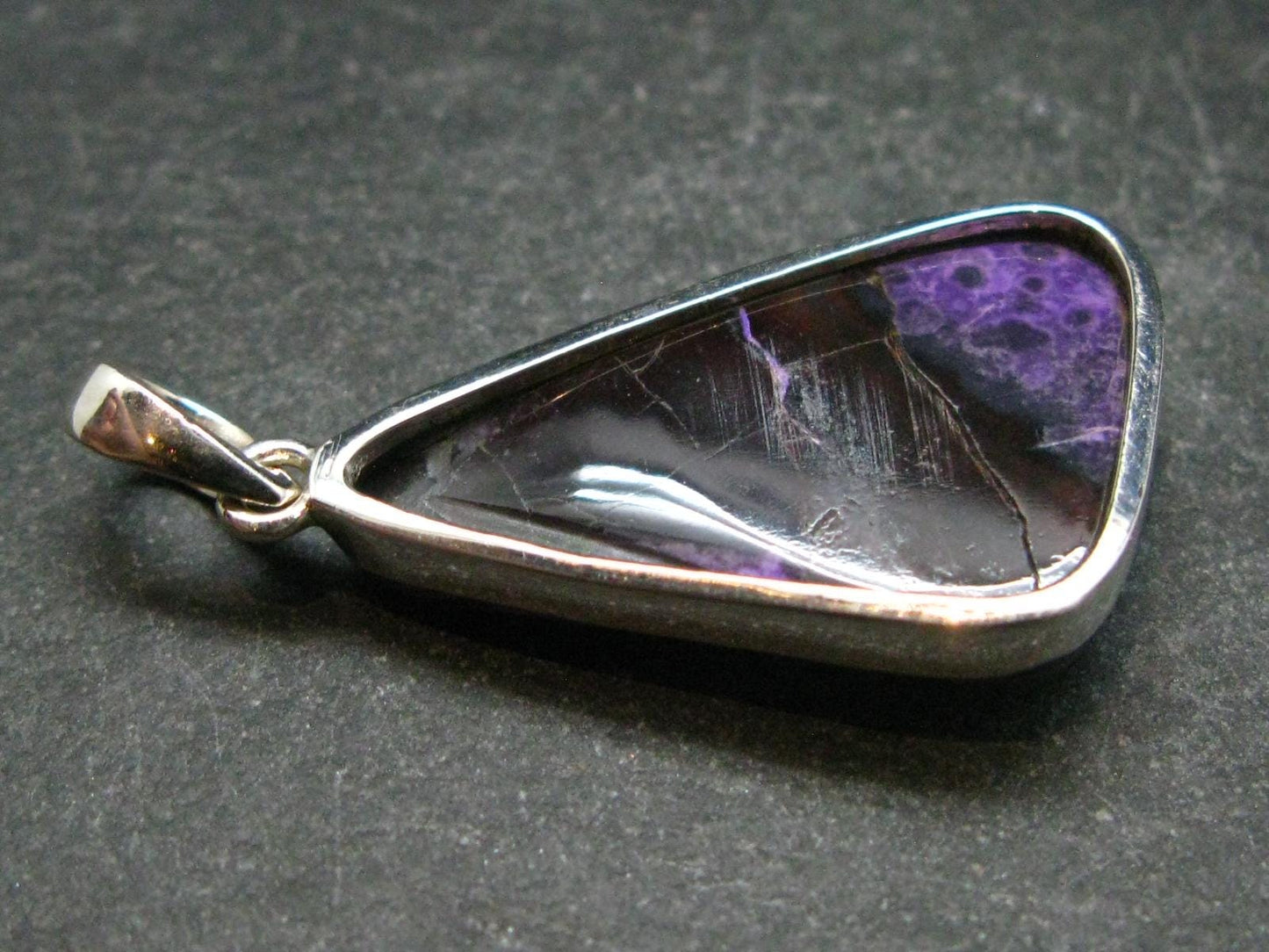 Sugilite Silver Pendant From South Africa - 1.6"