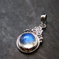 Natural Glow From Inside Moonstone 925 Silver Pendant - 0.9" - 2.25 Grams