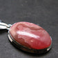 Rhodochrosite Silver Plated Pendant From Argentina - 1.5" - 7.82 Grams