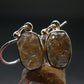 Gray Herderite Silver Earrings from Africa - 1.0" - 2.88 Grams