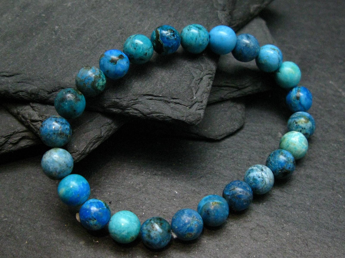 Blue Opal Genuine Bracelet ~ 7 Inches ~ 8mm Round Beads