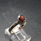 Natural Round Faceted Red Garnet Sterling Silver Ring - Size 6 - 2.24 Grams