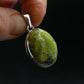 Unique Lizardite Serpentine Silver Plated Pendant from Norway - 1.4" - 5.69 Grams
