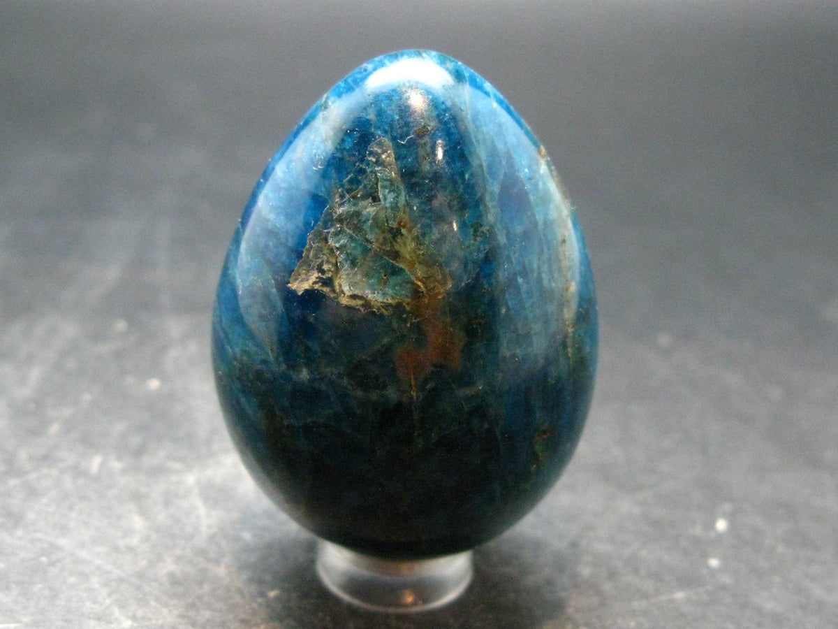 Large Neon Blue Apatite Egg from Madagascar - 103.0 Grams - 1.9"