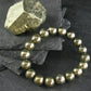 Pyrite Genuine Bracelet ~ 7 Inches ~ 10mm Round Beads