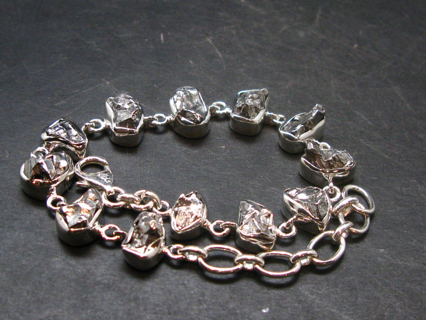 Meteorite Sterling Silver Bracelet - 24.42 Grams - Size Adjustable