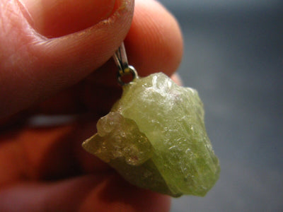 Vesuvianite Idocrase Crystal Silver Pendant From Canada - 1.1" - 4.31 Grams