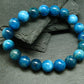 Neon Blue Apatite Genuine Bracelet ~ 7 Inches ~ 10mm Round Beads