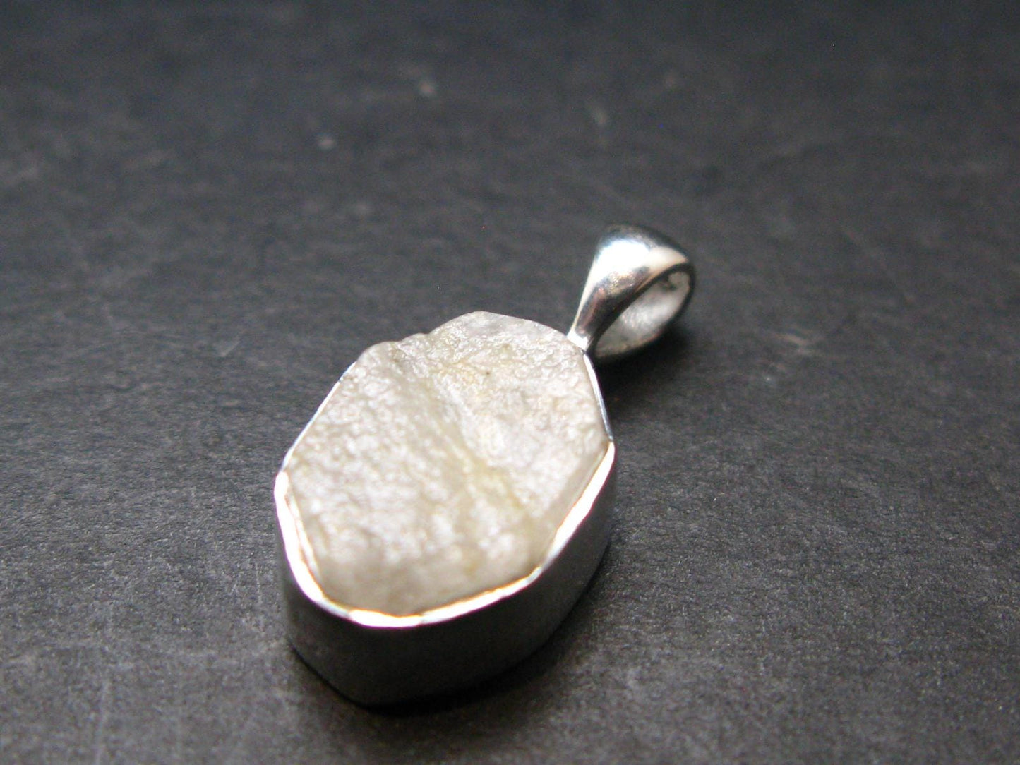 Very Rare White Cryolite 925 Silver Pendant from Greenland - 0.7" - 1.34 Grams