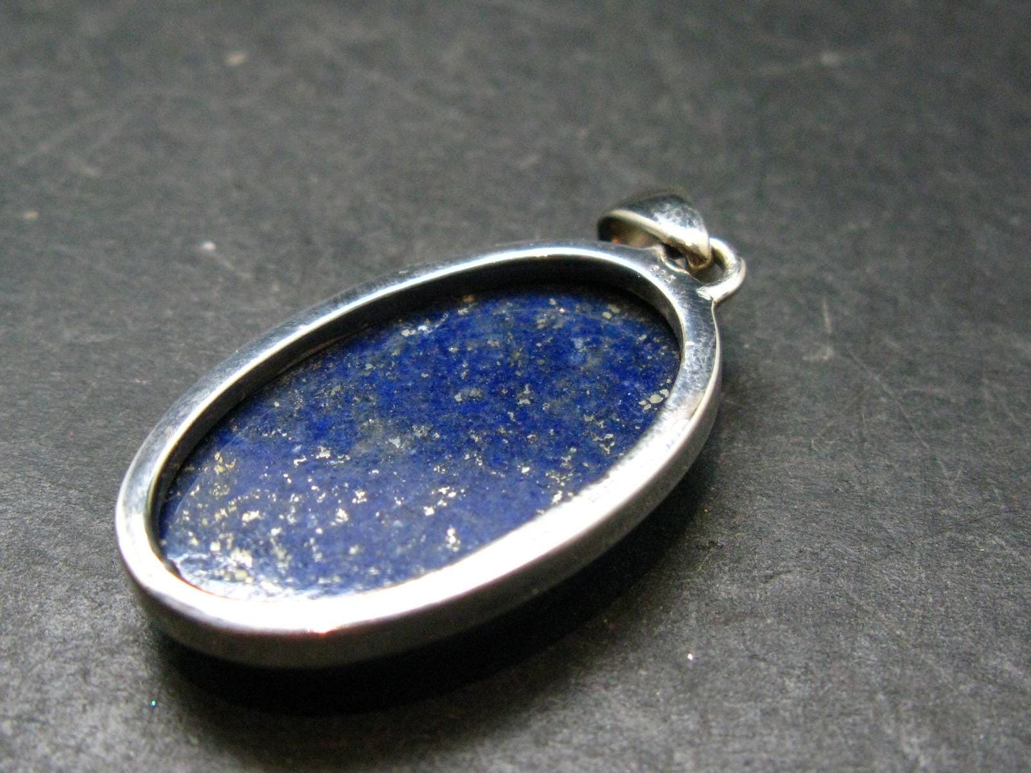 Lapis Lazuli Silver Pendant From Afghanistan - 1.7" - 11.07 Grams