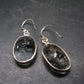 Large Tourmalinated Quartz Crystal Silver Earrings From Brazil - 1.3" - 3.14 Grams