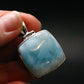 Summer’s Sea!! Rare Polished Cabochon Blue Larimar Pectolite Silver Pendant From Dominican Republic - 1.5" - 7.92 Grams