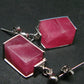 Rhodochrosite Gem Sterling Silver Stud Earrings From Alma Colorado - 1.0" - 7.49 Grams