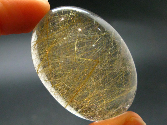 Rutilated Quartz Cabochon From Brazil - 1.8" - 33.57 Grams