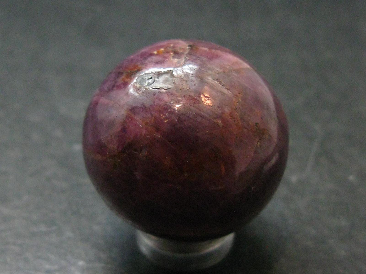 Genuine Ruby Corundum Sphere from India - 1.2" - 55.32 Grams