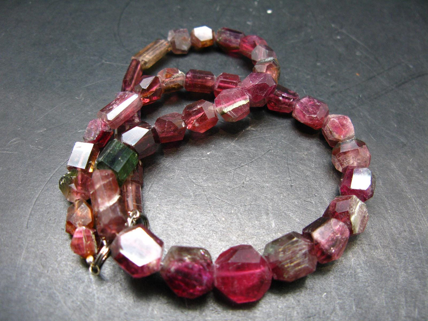 Gem Red Tourmaline Necklace from Brazil - 17"