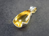 Stone of Success!! Genuine Intense Yellow Citrine Gem Sterling Silver Pendant From Brazil - 1.3" - 8.49 Grams