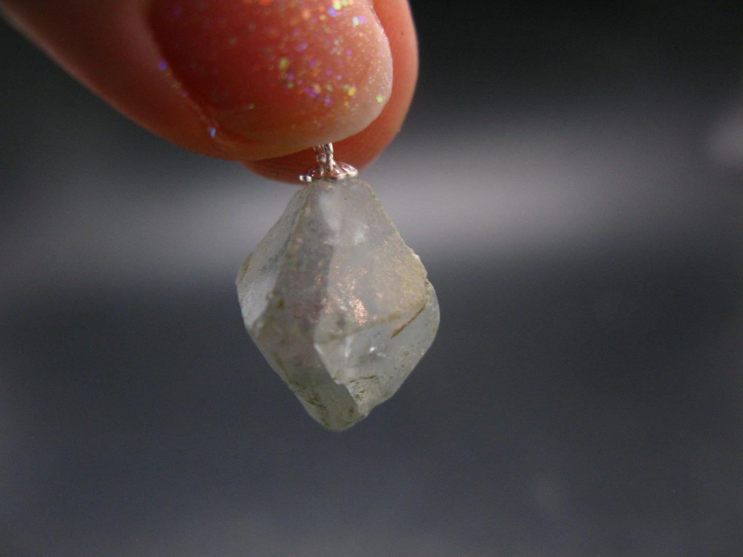 Natural Blue Celestite Celestine 925 Silver Pendant from Madagascar - 0.9" - 3.88 Grams
