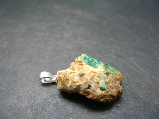 Emerald Beryl Silver Pendant from Afghanistan - 1.0" - 3.12 Grams