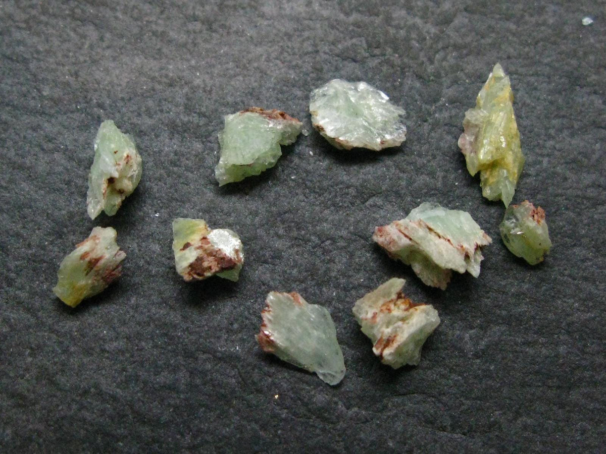 lot of 10 Very Rare Phosphophyllite Crystals From Bolivia - 7.70 Carats