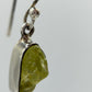 Chrysoberyl Raw Stone Earrings Green Yellow Gemstone Silver Dangle Earrings Minimalist Jewelry Gift