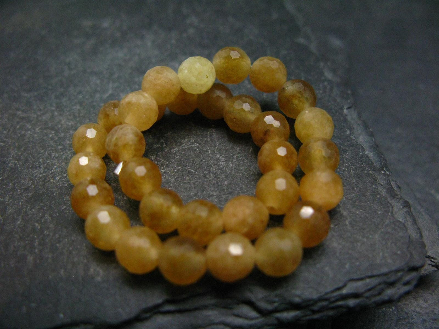 Rare Golden Apatite Genuine Bracelet From Mexico ~ 7 Inches ~ 6mm Facetted Beads